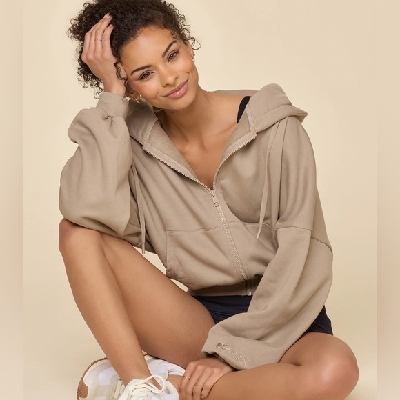 POPFLEX Tops - Popflex Zip Cloud Hoodie - Taupe, Size Small/Medium, Worn Once